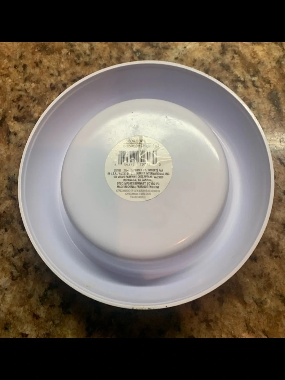 Melamine Bowl Dog Navy Blue & White “Home Is Where The Dog Is “: 7” x 1.75”